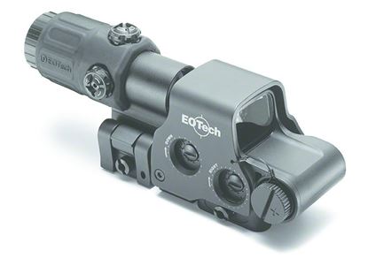 Picture of EOTech HHS2 Holographic Hybrid Sight II Sight, 123 Lithium Batt, 3x, 30 ft FOV at 100yd, 1" Weaver Mount, NV Compatible