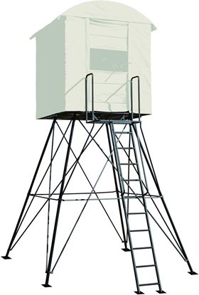 Picture of Rivers Edge LM620 Landmark 10' Tower 6' x 6' Mesh Platform Includes Leg Stakes & Anchor System
