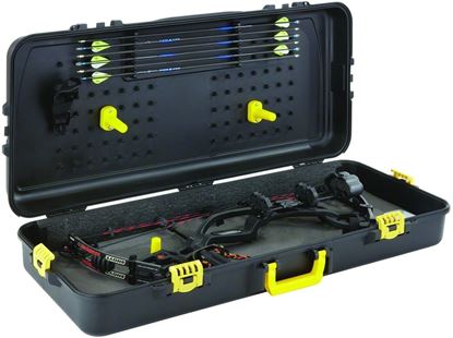 Picture of Plano 114400 Parallel Limb Bow Hard Case, 43"x7.5"x19", Black w-Yellow Latches/Handle