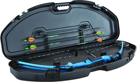 Picture of Plano 110900 Compact Bow Hard Case, Pillarlock, Arrow Storage, 41"L x 15"W x 4.75"H, Black/Yellow Latches