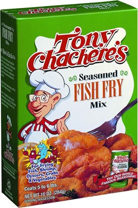Picture of Tony Chacheres 00200 Creole Seasoned Fish Fry Mix, 10oz Box