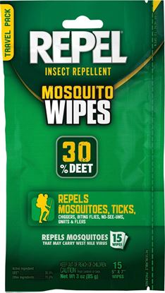 Picture of Repel HG-94100 Insect Repellent Mosquito Wipes 30% DEET 15/ct