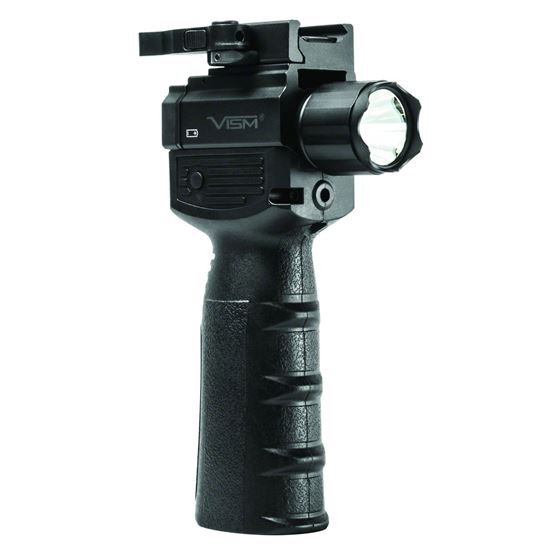 Picture of NcSTAR VAQVGFLRV2 VISM GEN2QR Vertical Grip/ Built in LED Flashlight & Red Laser with Strobe