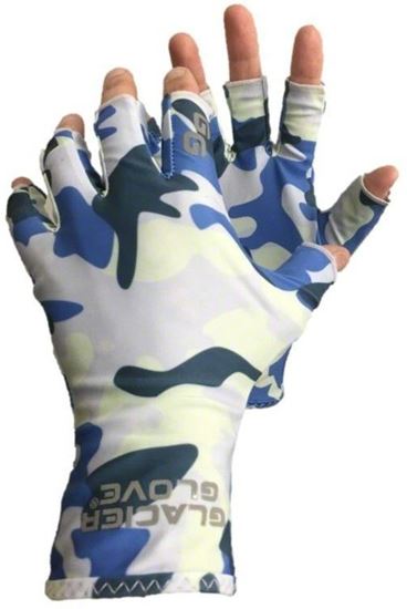 Picture of Glacier 009BC-S/M Abaco Bay Sun Glove-Blue Camo-Small/Medium