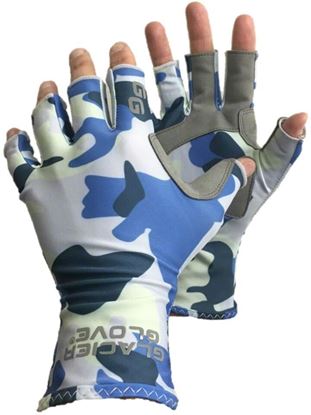 Picture of Glacier 079BC-L Islamorada Sun Glove-Blue Camo-Large