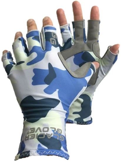 Picture of Glacier 079BC-M Islamorada Sun Glove-Blue Camo-Medium