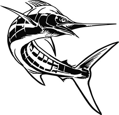 Picture of Calcutta LVECM002 Die Cut Decal Marlin 7"