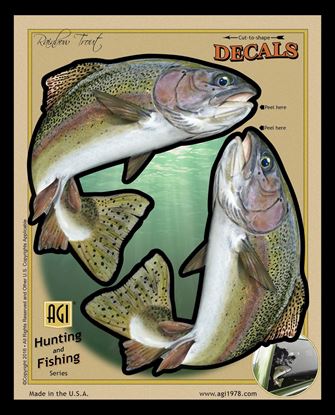 Picture of Bones BOD2497 Decal, Double Rainbow Trout