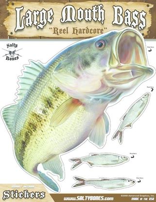 Picture of Salty Bones BMEG4000 Mega Decal, 10.5" x 13.5", Bass (Right Facing)