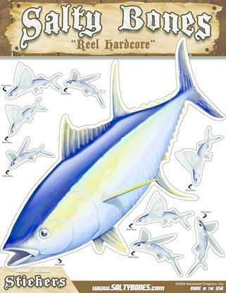 Picture of Salty Bones BMEG4006SB Mega Decal, 10.5" x 13.5", Yellowfin Tuna (Left Facing)