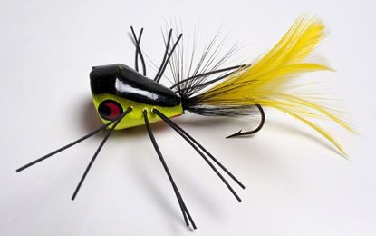 Picture of Betts 505-1/0-4 Bug Fly Popper, Frog/Black/Yellow