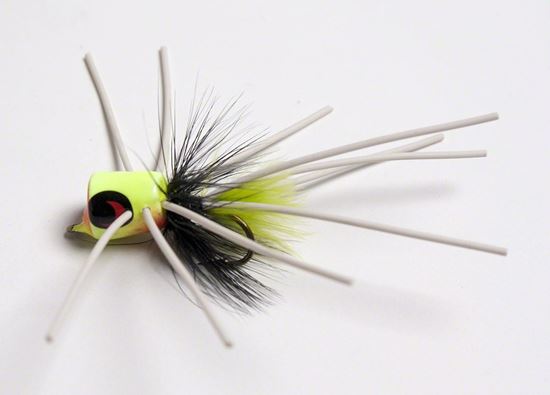 Picture of Betts 130L-10 Falls Fire Shimmy Fly Popper, Sz 10,, Glo/Black/White