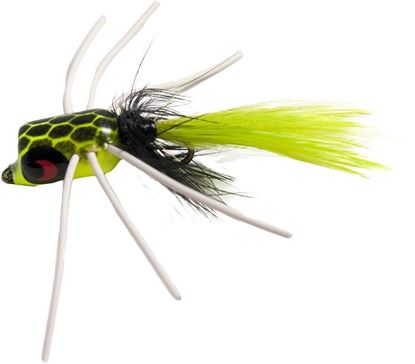 Picture of Betts 909-10-5 Trim Gim Fly Popper, Sz 10, Chartreuse/Black/Black/Yellow