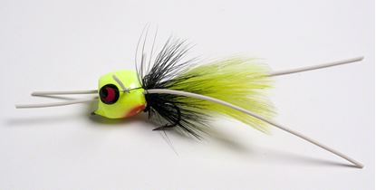 Picture of Betts 401-8-5 Marathon Wiggle Popper Fly Popper, Sz 8, Chartreuse/Black/Chartreuse, Floating