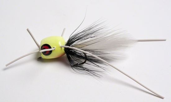 Picture of Betts 401-8-6 Marathon Wiggle Popper Fly Popper, Sz 8, Glo/Black/White, Floating