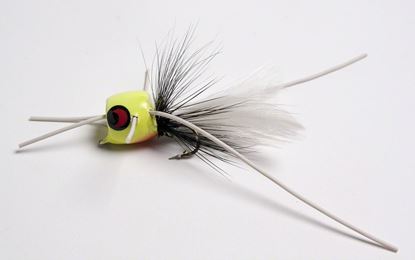 Picture of Betts 401-6-6 Marathon Wiggle Popper Fly Popper, Sz 6, Glo/Black/White, Floating