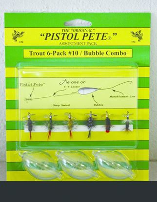 Picture of Pistol Pete 77777 Trout Bubble Combo Kit, Sz 10, 6/Pack (054765)