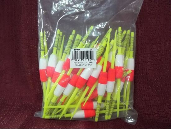 Picture of Plastilite 50F585 Cigar Spring Stick Foam Float 1-1/2",50 per Bag